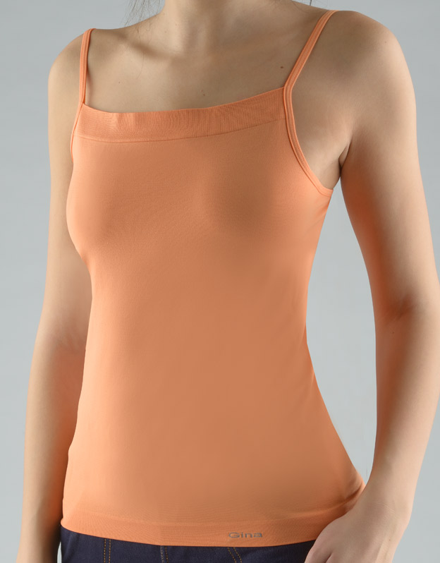 GINA dámské košilka, úzká ramínka, bezešvé, jednobarevné MicroPolyamid 08006P  - sv. cihlová  L/XL