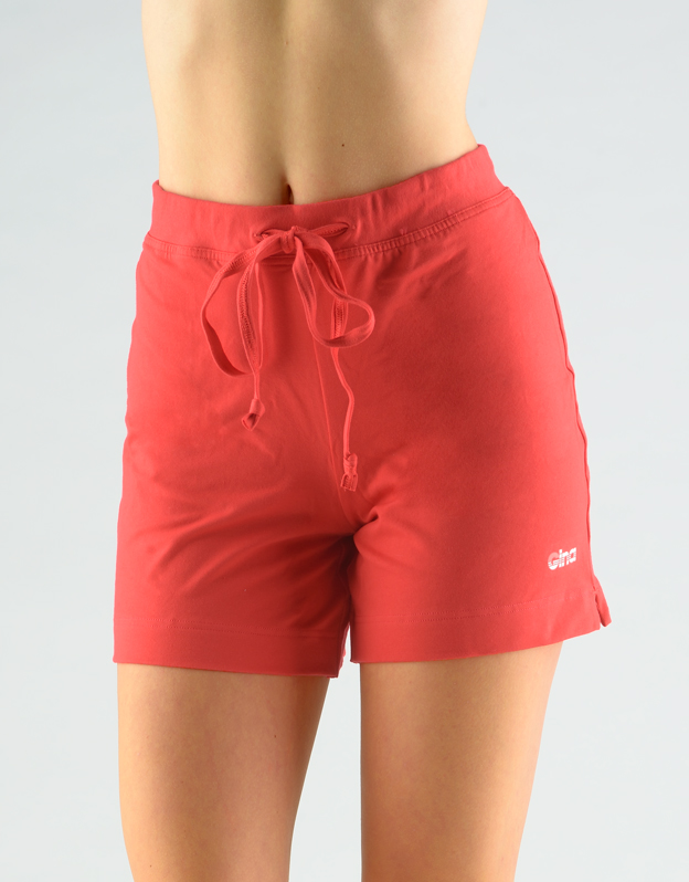 GINA dámské šortky krátké, šité, klasické, jednobarevné  93007P  - třešňová  L
