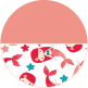 coral, white
